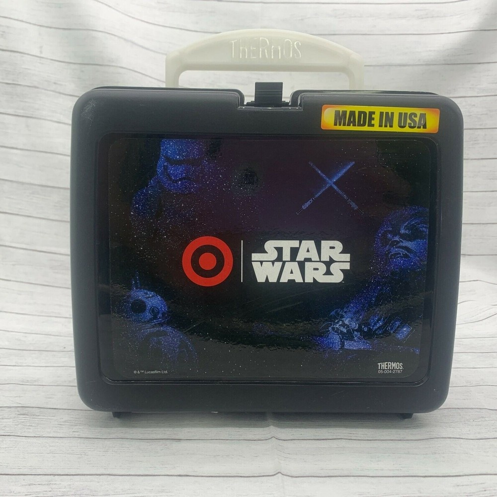 Thermos - Black Star Wars Lunch Box Made in USA TARGET EUC